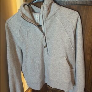Gray Lululemon Half-Zip Scuba Hoodie